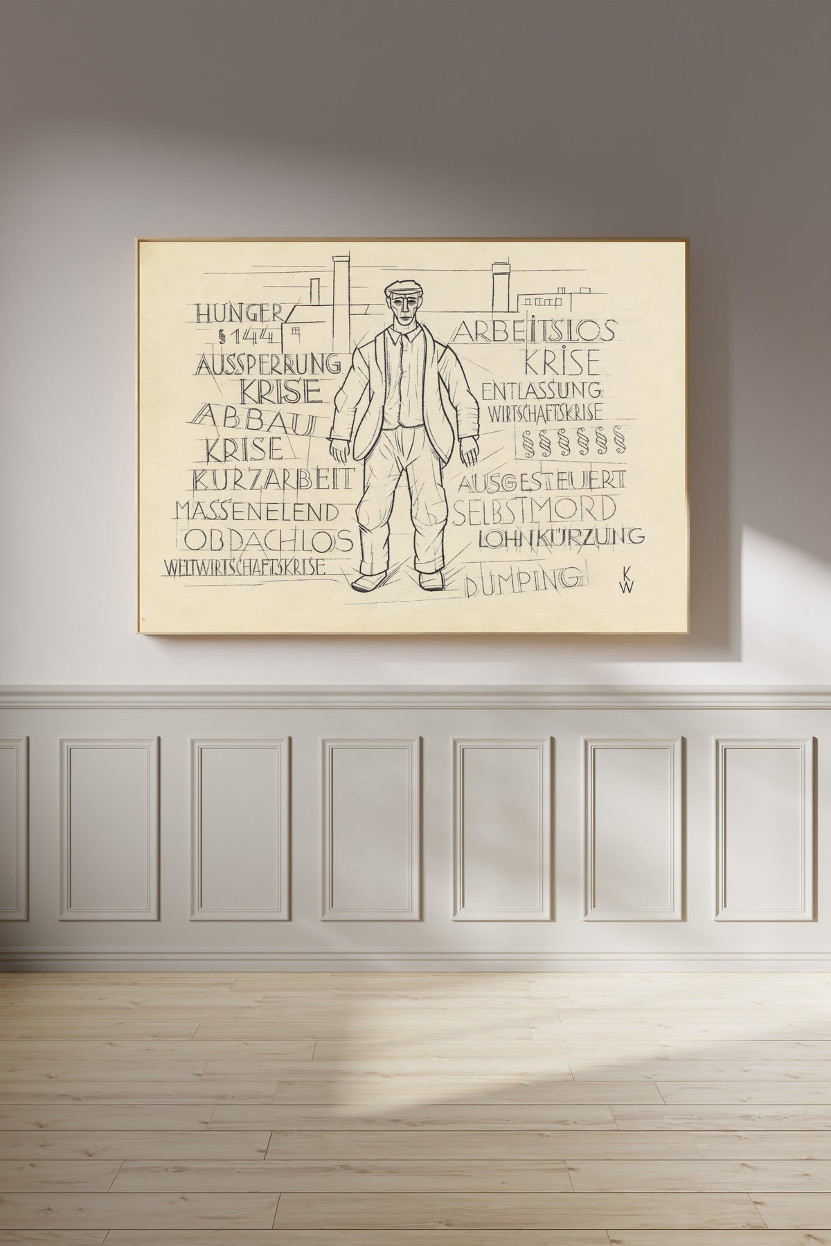 Karl Wiener — Untitled (Hunger, World Economic Crisis, Unemployed) | Typographic Art Print
