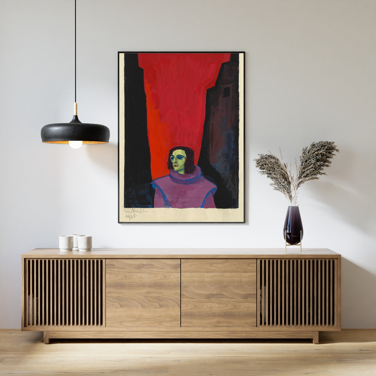 Karl Wiener — Untitled II (Figure in a Mauve Roll-Neck) | Expressionist Art Print