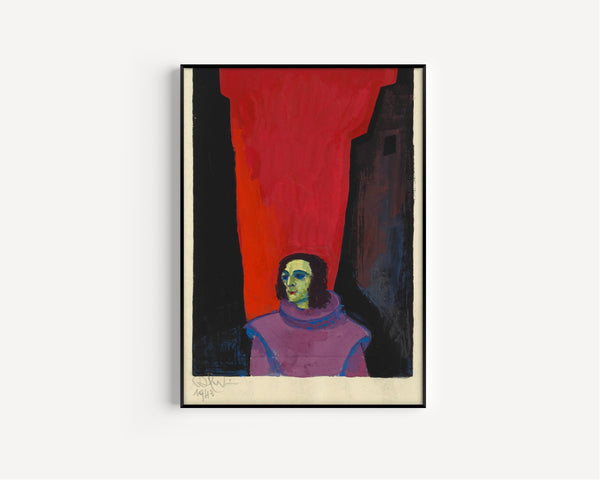 Karl Wiener — Untitled II (Figure in a Mauve Roll-Neck) | Expressionist Art Print