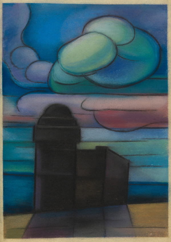 Karl Wiener — Untitled III (Domed Tower under Clouds) | Modernist Landscape Print