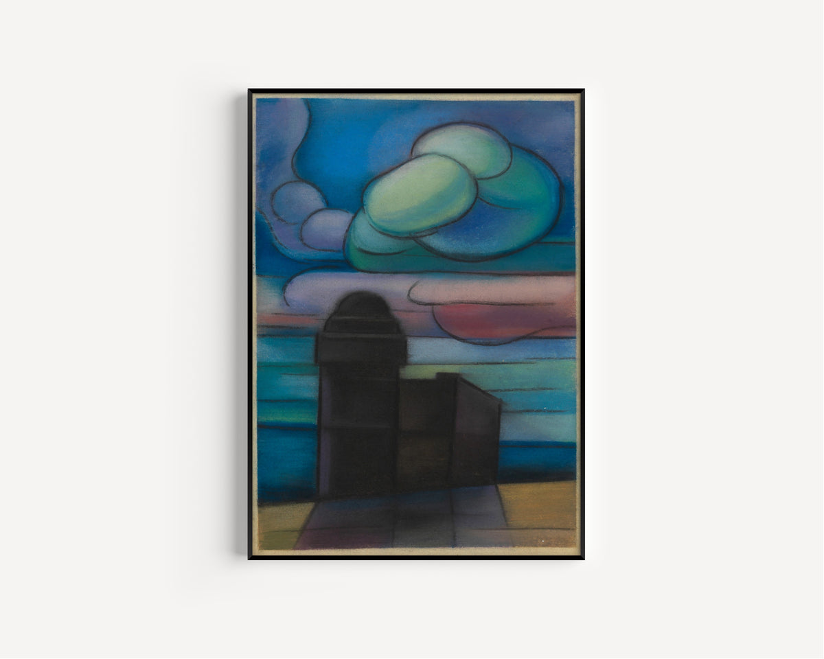 Karl Wiener — Untitled III (Domed Tower under Clouds) | Modernist Landscape Print