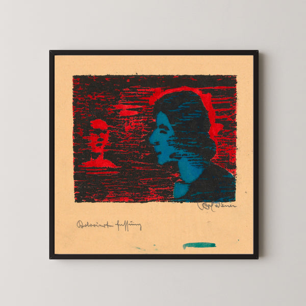 Karl Wiener — Untitled (Portrait of a Woman in Blue Profile) | Expressionist Art Print