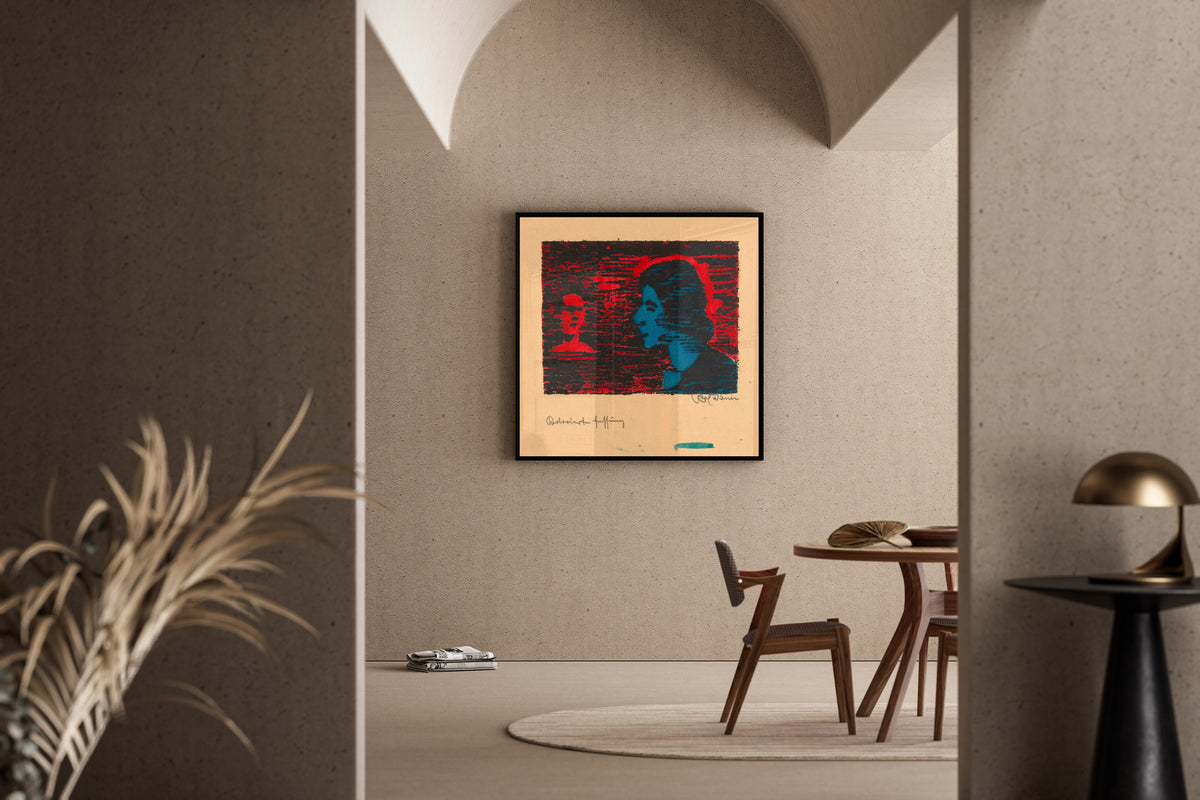 Karl Wiener — Untitled (Portrait of a Woman in Blue Profile) | Expressionist Art Print
