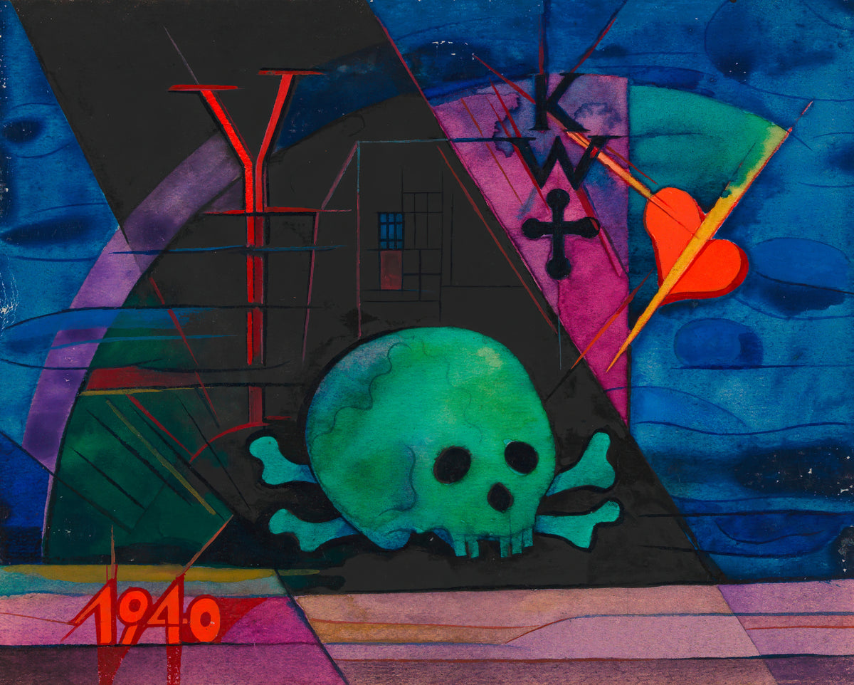 Karl Wiener — Untitled (Skull, Heart and Cross) | Surreal Art Print