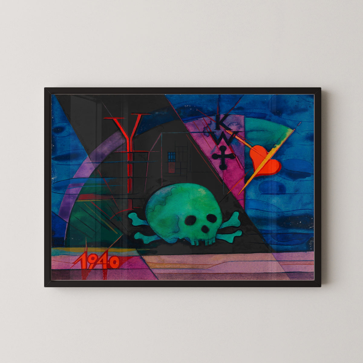 Karl Wiener — Untitled (Skull, Heart and Cross) | Surreal Art Print