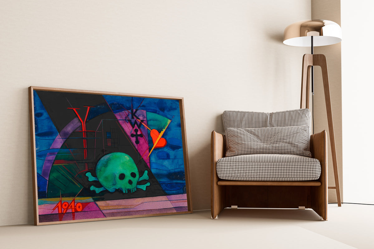 Karl Wiener — Untitled (Skull, Heart and Cross) | Surreal Art Print