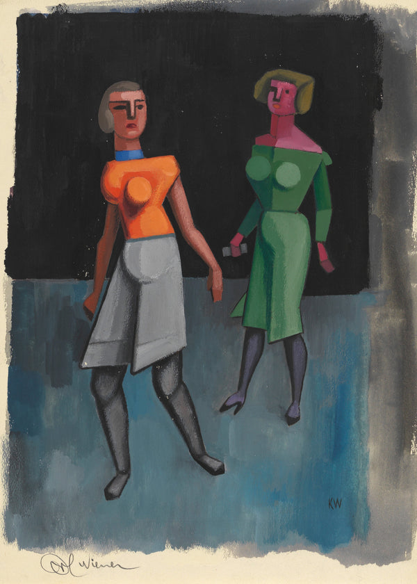 Karl Wiener — Untitled V (Two Women in Orange and Green) | Modernist Art Print