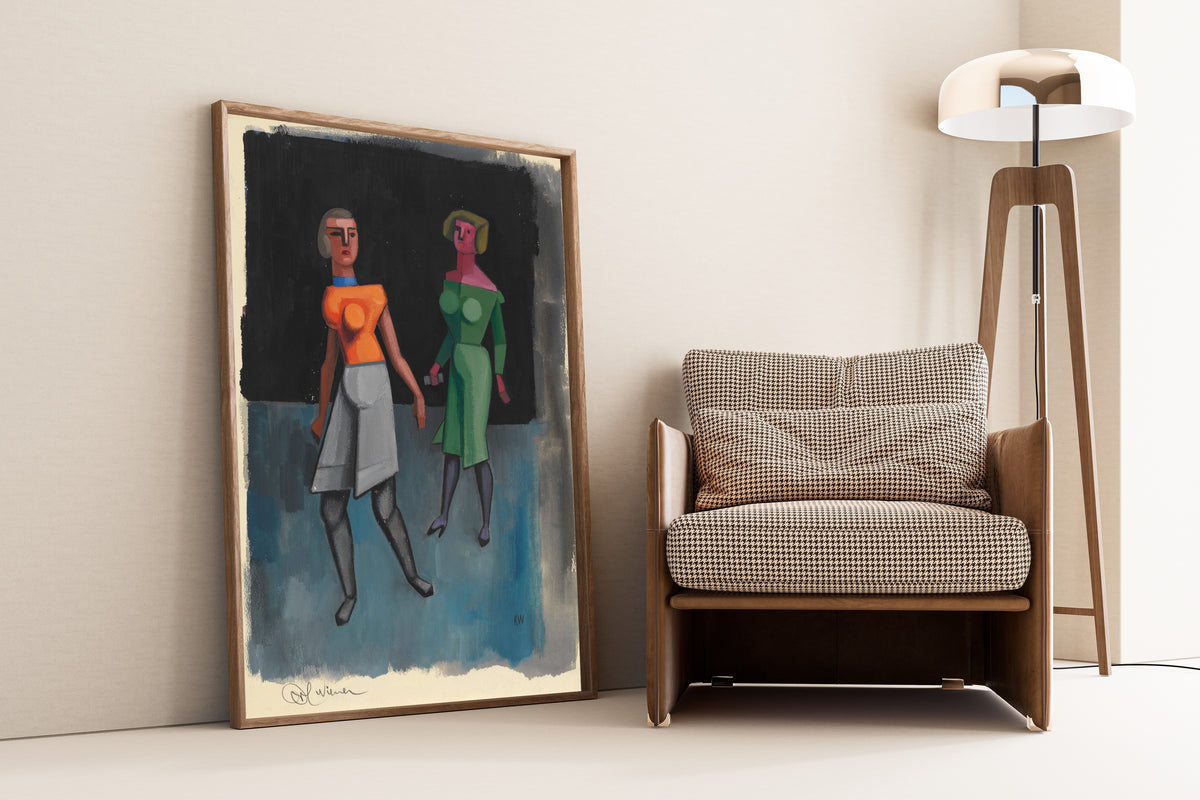 Karl Wiener — Untitled V (Two Women in Orange and Green) | Modernist Art Print