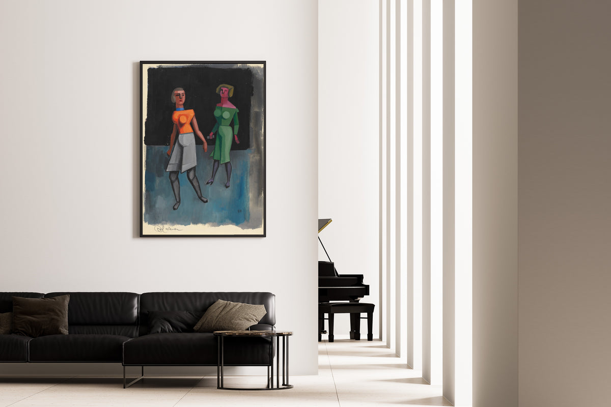 Karl Wiener — Untitled V (Two Women in Orange and Green) | Modernist Art Print