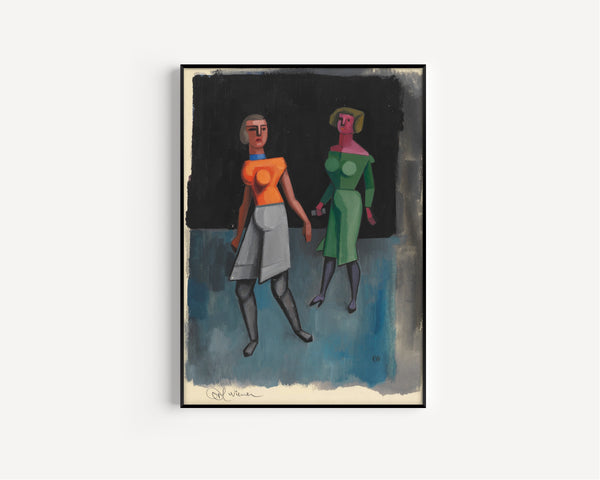 Karl Wiener — Untitled V (Two Women in Orange and Green) | Modernist Art Print