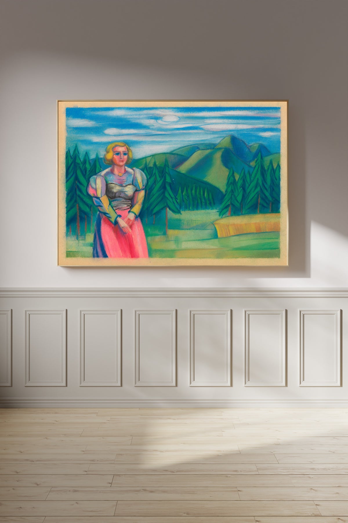 Karl Wiener — Untitled V (Woman before a Pine Forest) | Expressionist Art Print