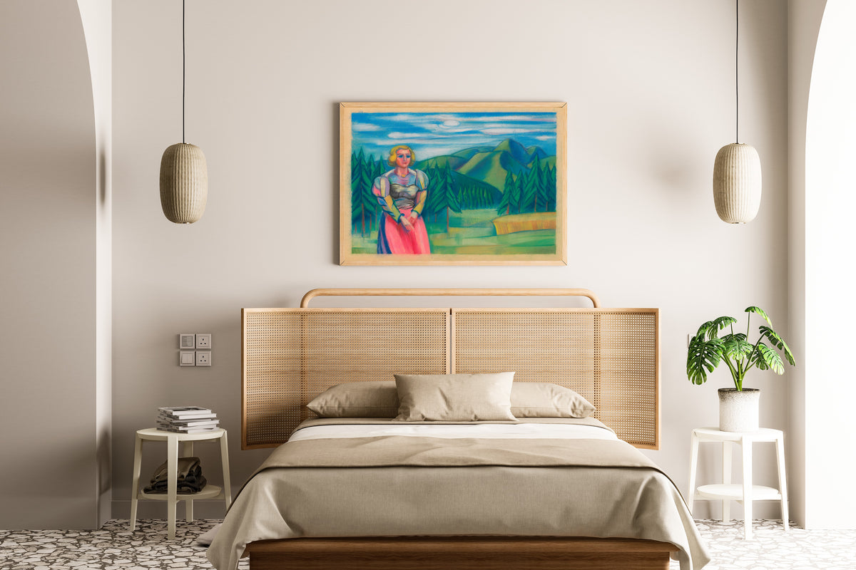 Karl Wiener — Untitled V (Woman before a Pine Forest) | Expressionist Art Print