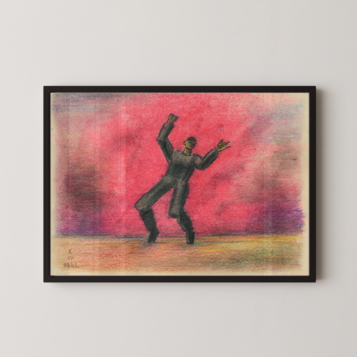 Karl Wiener — Untitled VIII (Figure with Raised Arms) | Expressionist Art Print