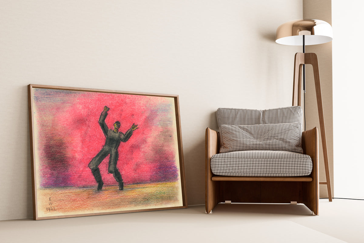 Karl Wiener — Untitled VIII (Figure with Raised Arms) | Expressionist Art Print