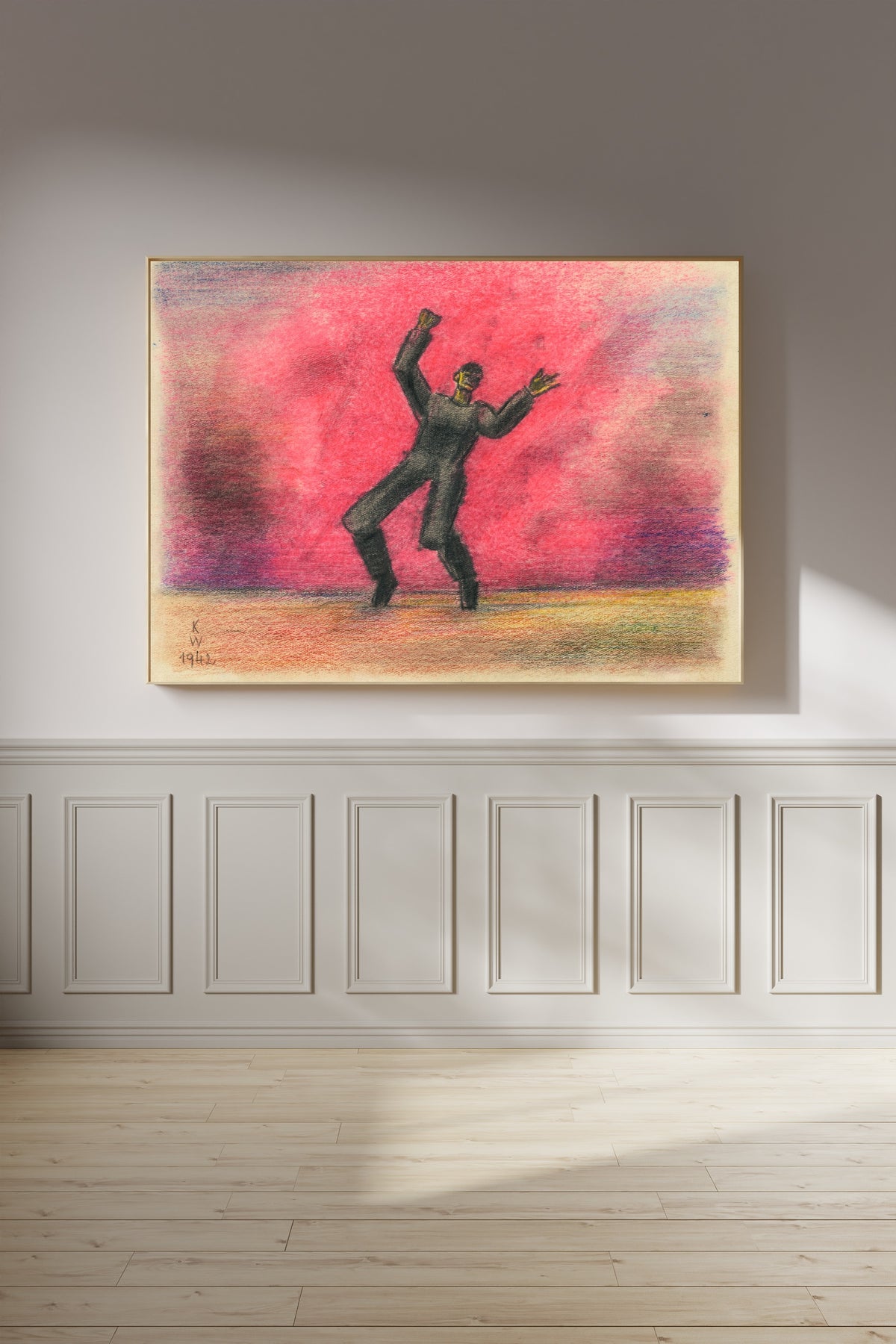 Karl Wiener — Untitled VIII (Figure with Raised Arms) | Expressionist Art Print