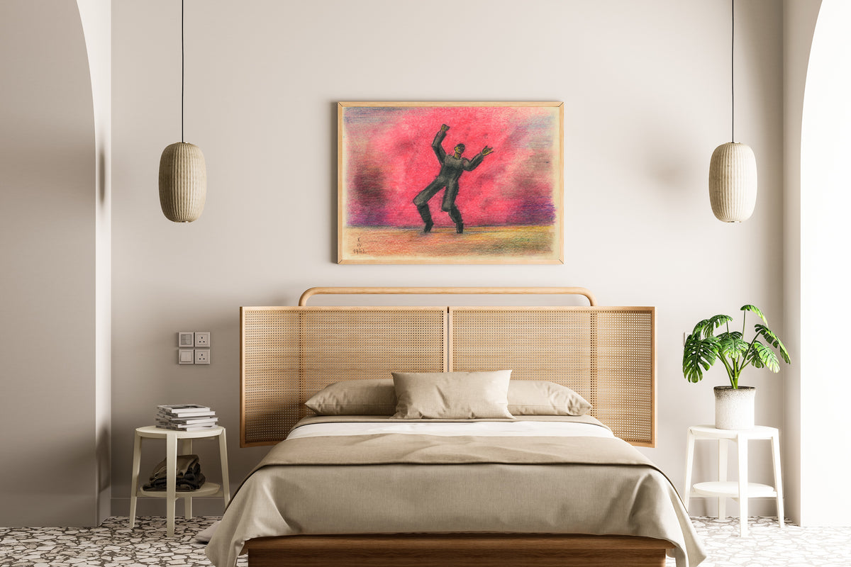 Karl Wiener — Untitled VIII (Figure with Raised Arms) | Expressionist Art Print