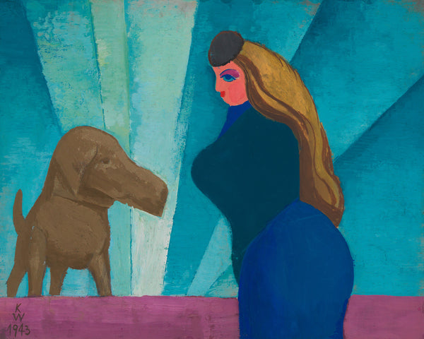 Karl Wiener — Untitled (Woman and Dog) | Modernist Art Print