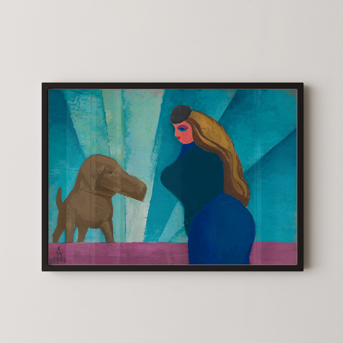 Karl Wiener — Untitled (Woman and Dog) | Modernist Art Print