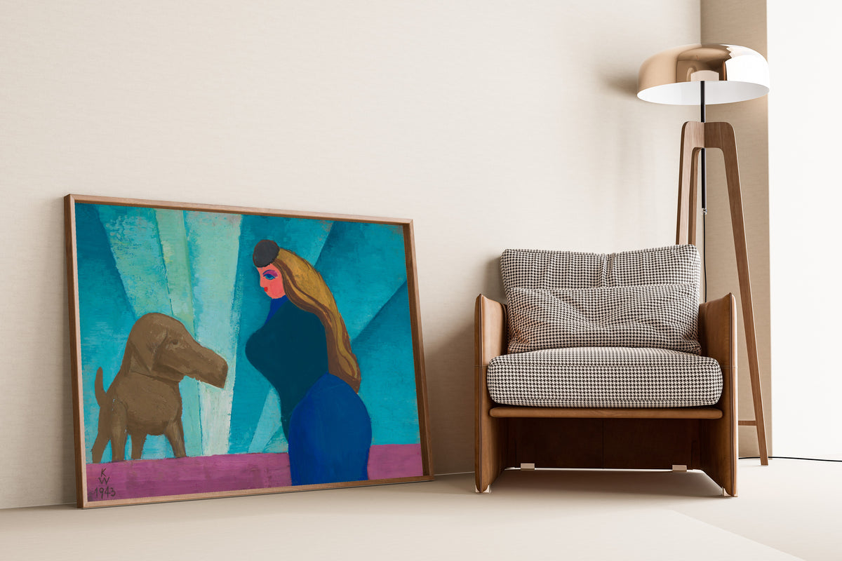 Karl Wiener — Untitled (Woman and Dog) | Modernist Art Print