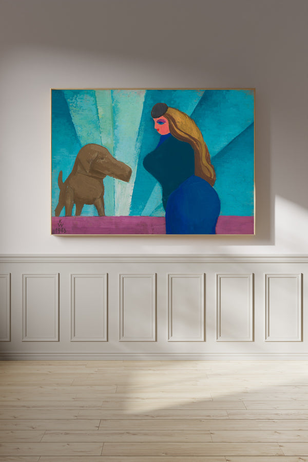 Karl Wiener — Untitled (Woman and Dog) | Modernist Art Print
