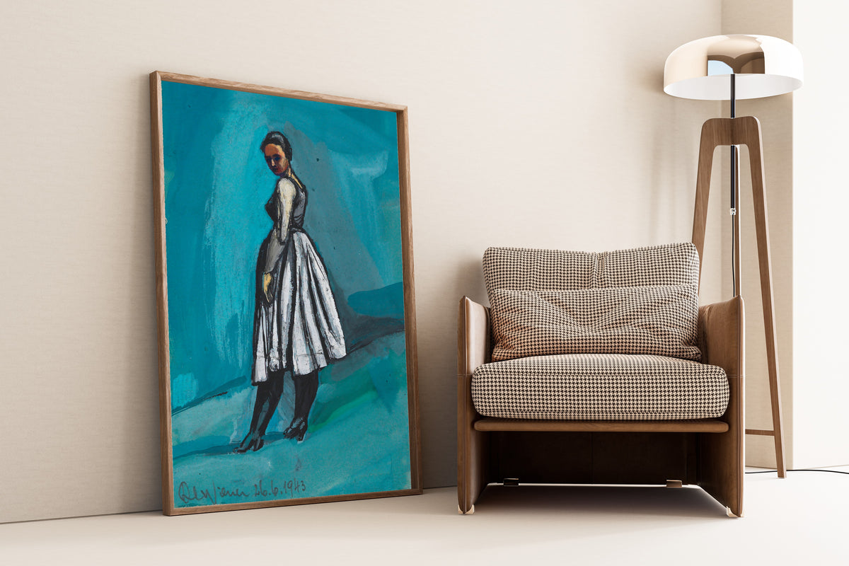 Karl Wiener — Untitled (Woman in a White and Black Dress) | Expressionist Art Print