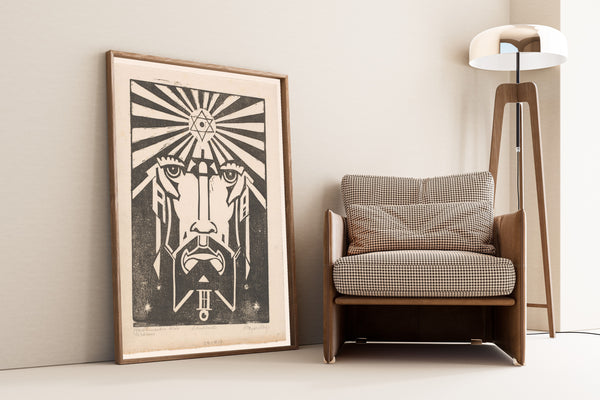 Henri van der Stok — Uranus | Art Deco Woodcut Print