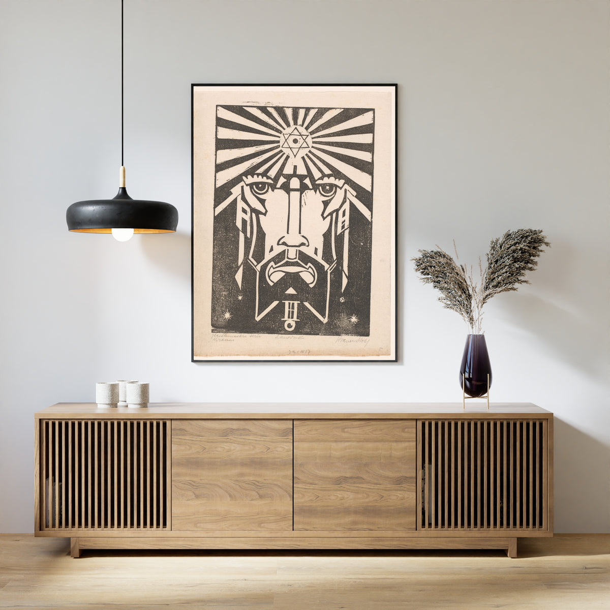 Henri van der Stok — Uranus | Art Deco Woodcut Print