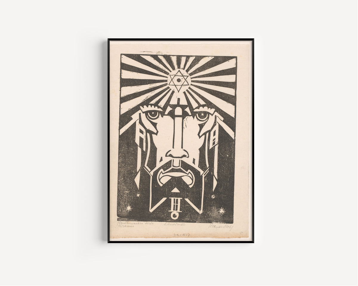 Henri van der Stok — Uranus | Art Deco Woodcut Print