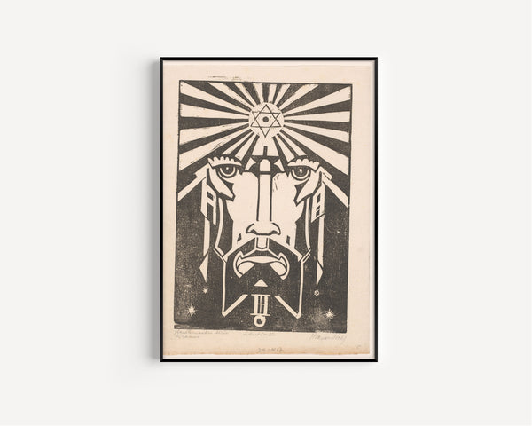 Henri van der Stok — Uranus | Art Deco Woodcut Print