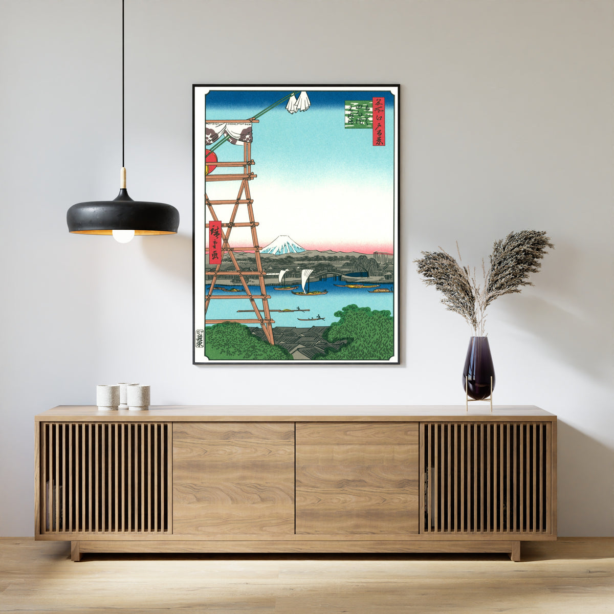 Utagawa Hiroshige — Ekōin Temple in Ryōgoku and Moto-Yanagi Bridge | Japanese Woodblock Print (Ukiyo-e)