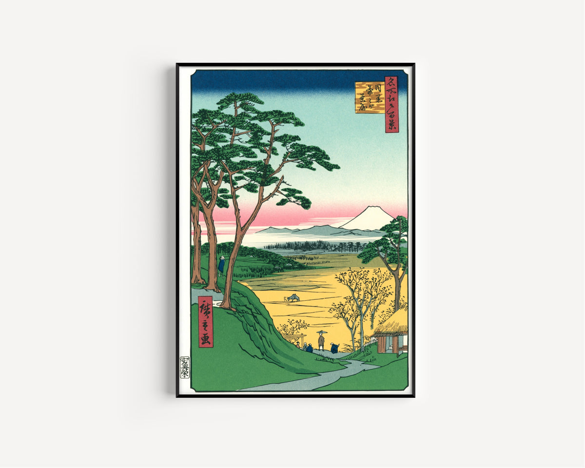 Utagawa Hiroshige — “Grandpa’s Teahouse” in Meguro | Japanese Woodblock Print (Ukiyo-e)