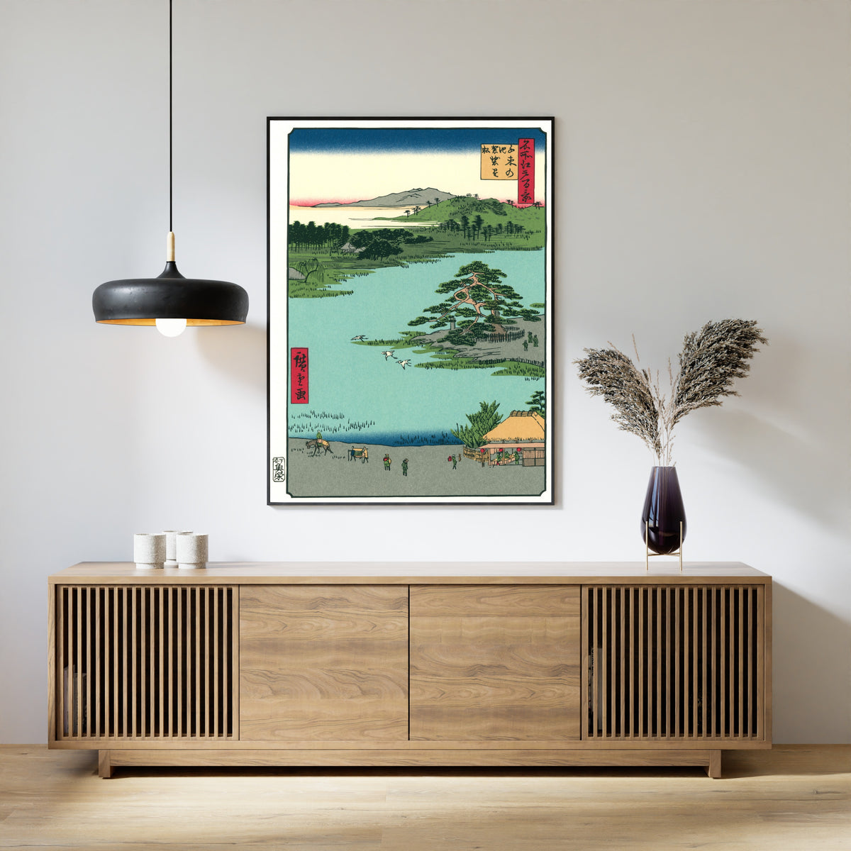 Utagawa Hiroshige — “Robe-Hanging Pine” at Senzoku no ike | Japanese Woodblock Print (Ukiyo-e)
