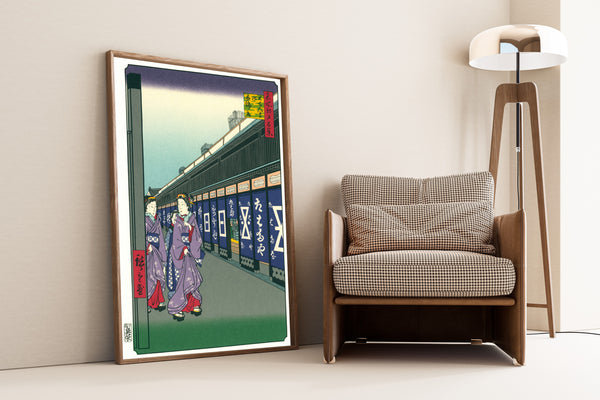 Utagawa Hiroshige — Shops with Cotton Goods in Ōdenma-chō | Japanese Woodblock Print (Ukiyo-e)