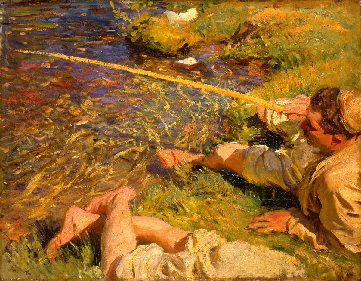 John Singer Sargent — Val d'Aosta: A Man Fishing | Fine Art Print