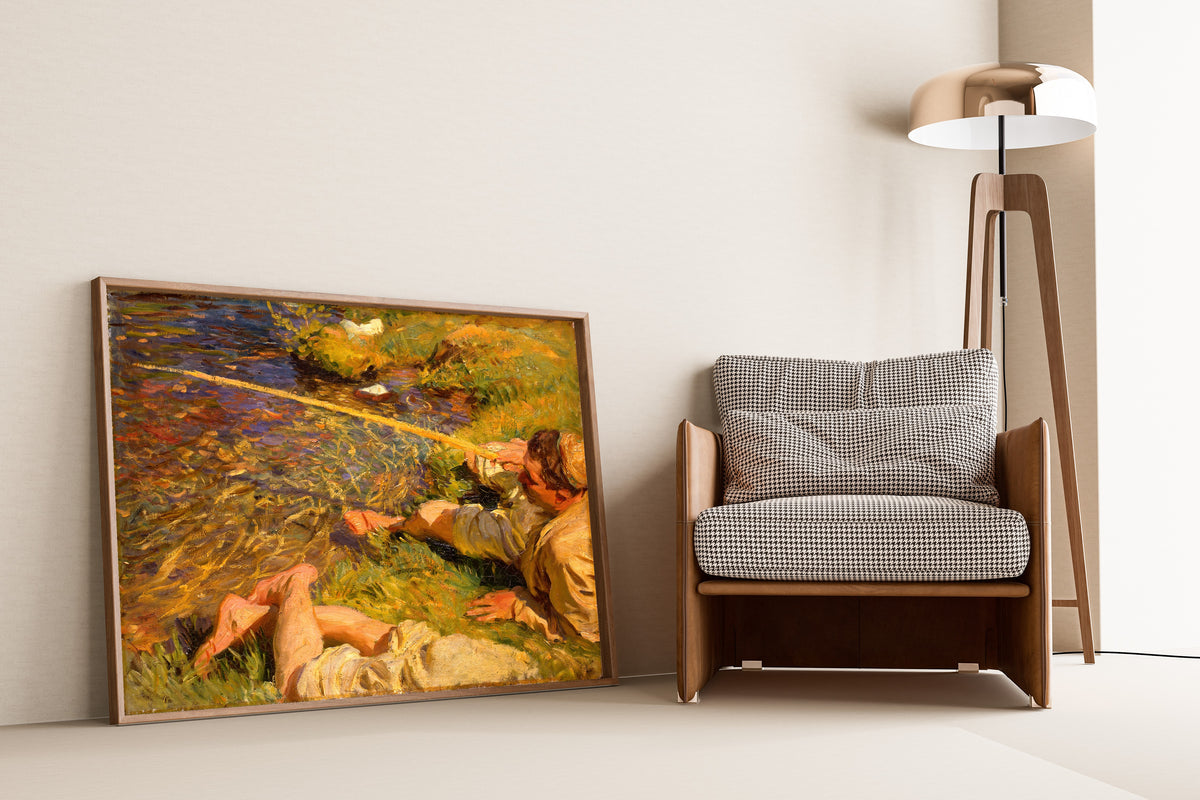 John Singer Sargent — Val d'Aosta: A Man Fishing | Fine Art Print