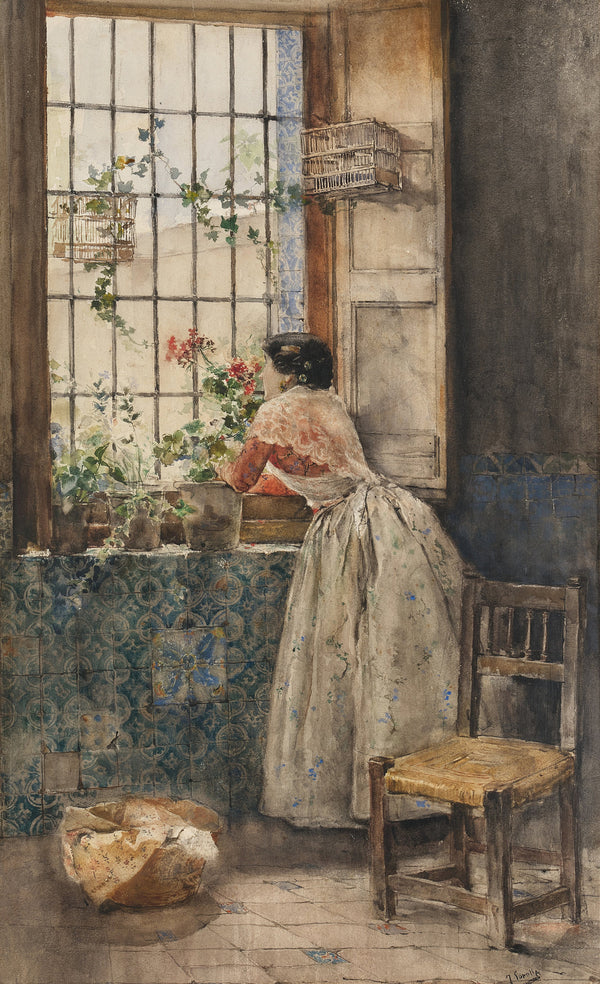 Joaquín Sorolla — Valencian Woman at the Window Grille (Valenciana a la reja) | Fine Art Print