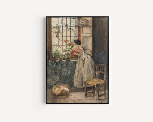 Joaquín Sorolla — Valencian Woman at the Window Grille (Valenciana a la reja) | Fine Art Print