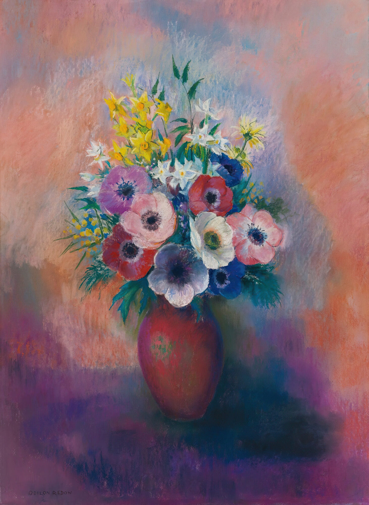 Odilon Redon — Vase of Anemones | Symbolist Art Print