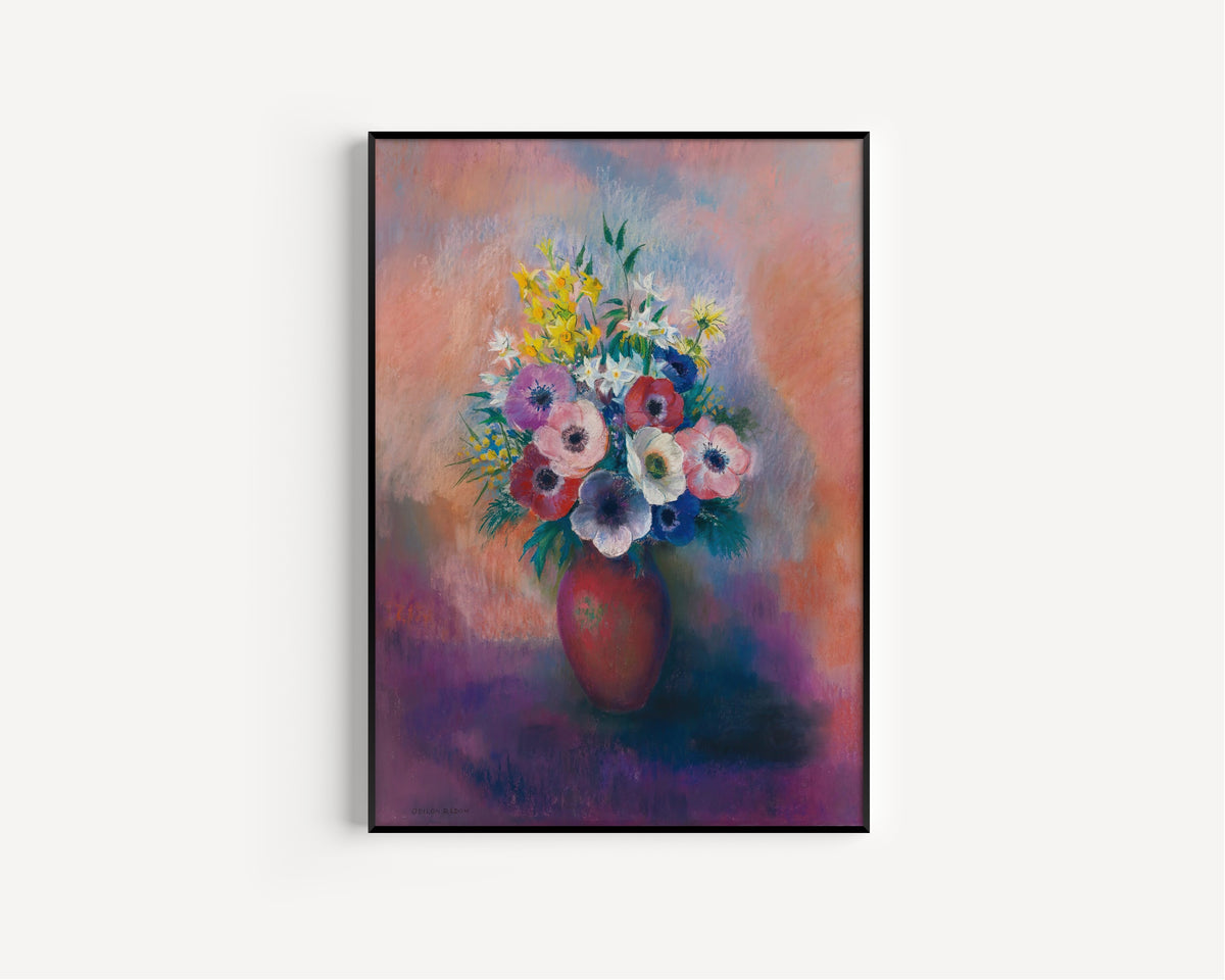 Odilon Redon — Vase of Anemones | Symbolist Art Print