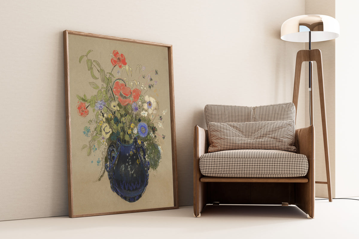 Odilon Redon — Vase of Flowers (Grey Background) | Fine Art Print
