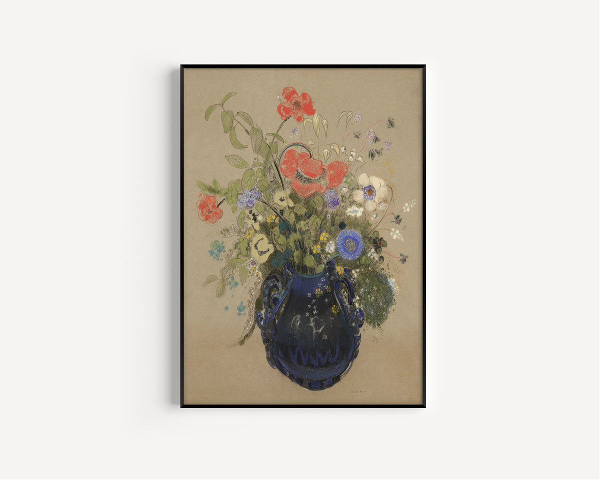 Odilon Redon — Vase of Flowers (Grey Background) | Fine Art Print