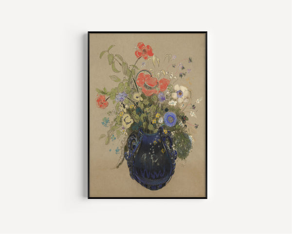 Odilon Redon — Vase of Flowers (Grey Background) | Fine Art Print