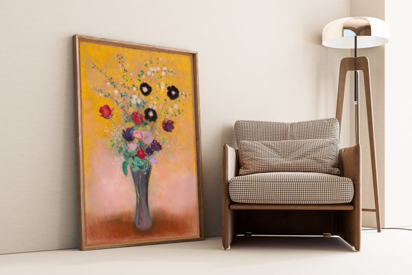 Odilon Redon — Vase of Flowers (Yellow Background) | Symbolist Art Print