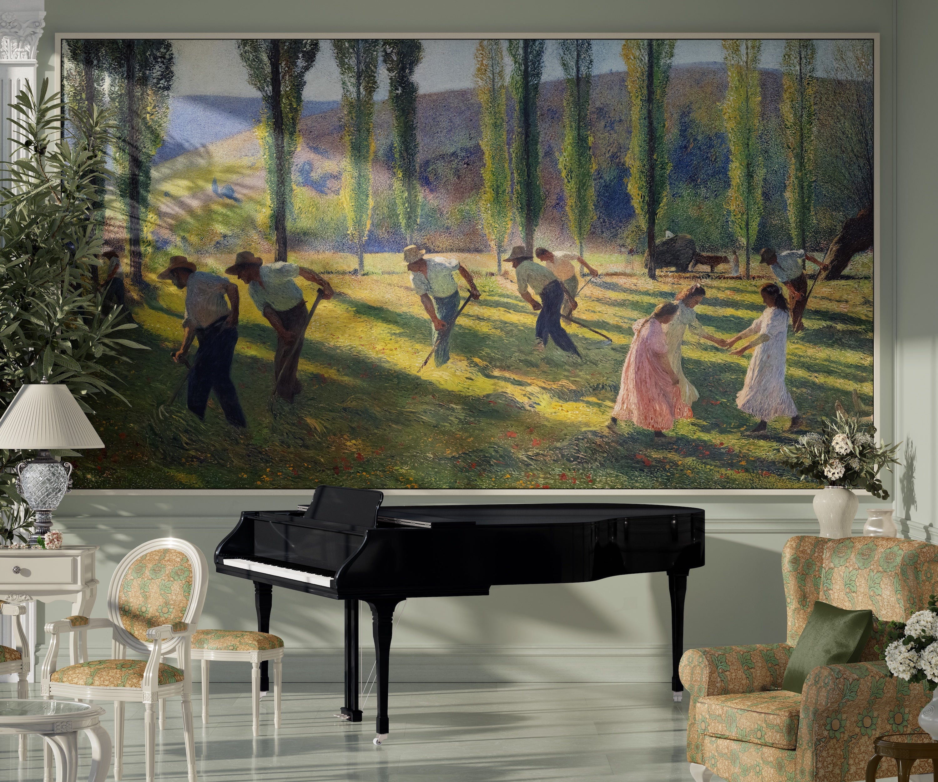 Henri Martin Impressionist Art Print: Summer Landscape, Tranquil Vintage Painting