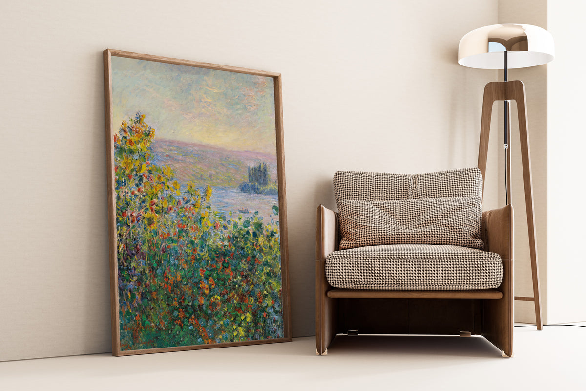 Claude Monet — Vétheuil (flower beds by the Seine) | Fine Art Print