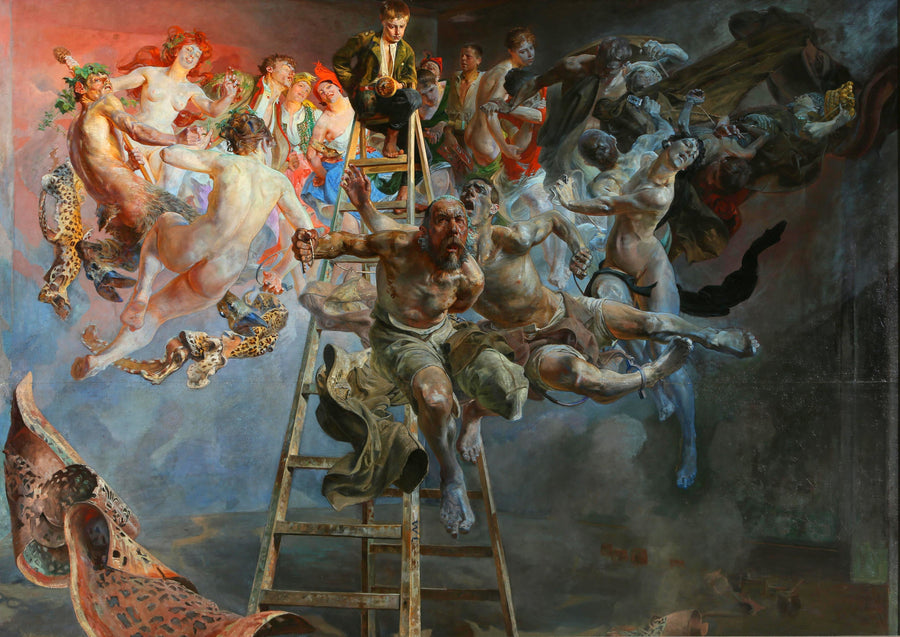 Jacek Malczewski — Vicious Circle | Art Print shown to scale on a wall above a sofa