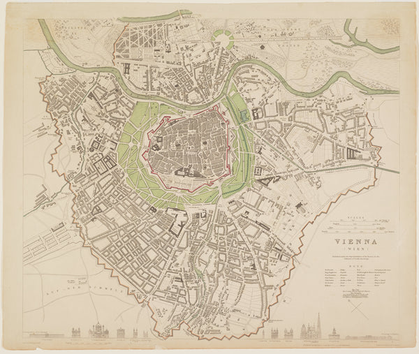Society for the Diffusion of Useful Knowledge — Vienna | Antique City Plan Print