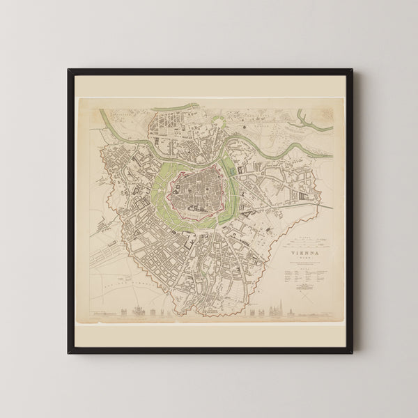 Society for the Diffusion of Useful Knowledge — Vienna | Antique City Plan Print