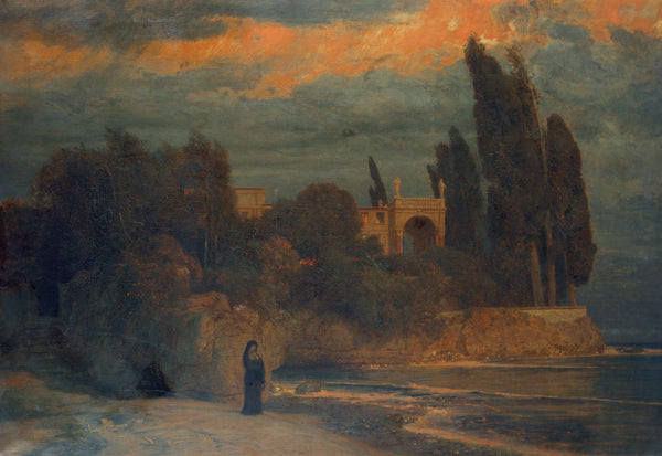 Arnold Böcklin — Villa by the Sea (Orange Clouds) | Symbolist Art Print