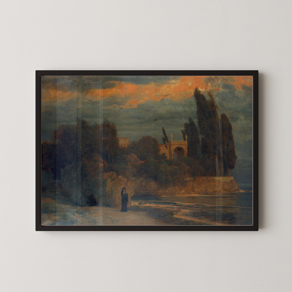 Arnold Böcklin — Villa by the Sea (Orange Clouds) | Symbolist Art Print